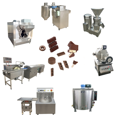 500kg / H Bean To Bar Chocolate Machine Grinding Cocoa Chocolate Processing Machinery