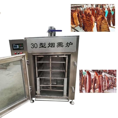 Stainless Steel 304 Oven Merokok Daging 30kg Batch Bacon Sosis Kering Rumah Asap