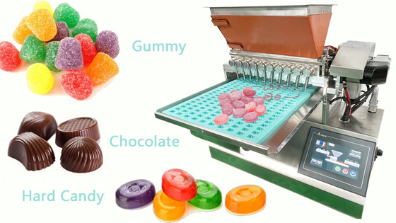 Mesin Pembuat Permen PLC Mesin SSS304 Chocolate Gummy Depositor