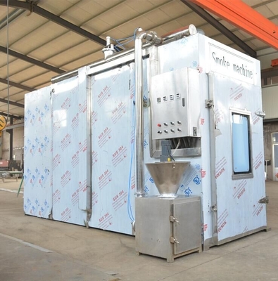380v Mesin Merokok Daging PLC 100kg Batch Industri Asap Rumah Oven