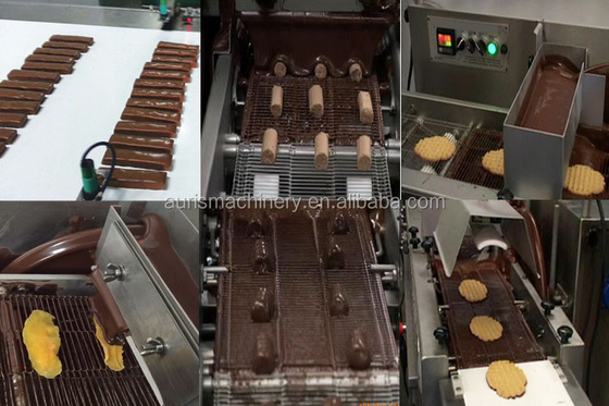 Mesin Enrober Cokelat Kue Multi Fungsional Mesin Mencelupkan Cokelat Glazing