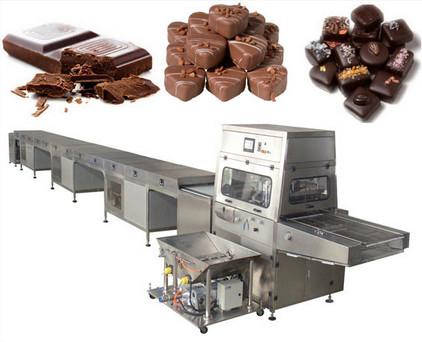 Mesin Pembuat Cokelat Tempering Kacang 150kg Per Jam Mesin Enrobing Camilan