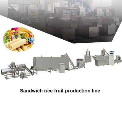 Chocolate Jam Peanut Butter Sandwich Core Filled Rice Cracker Puff Peralatan Pemrosesan Lini Produksi Makanan Ringan